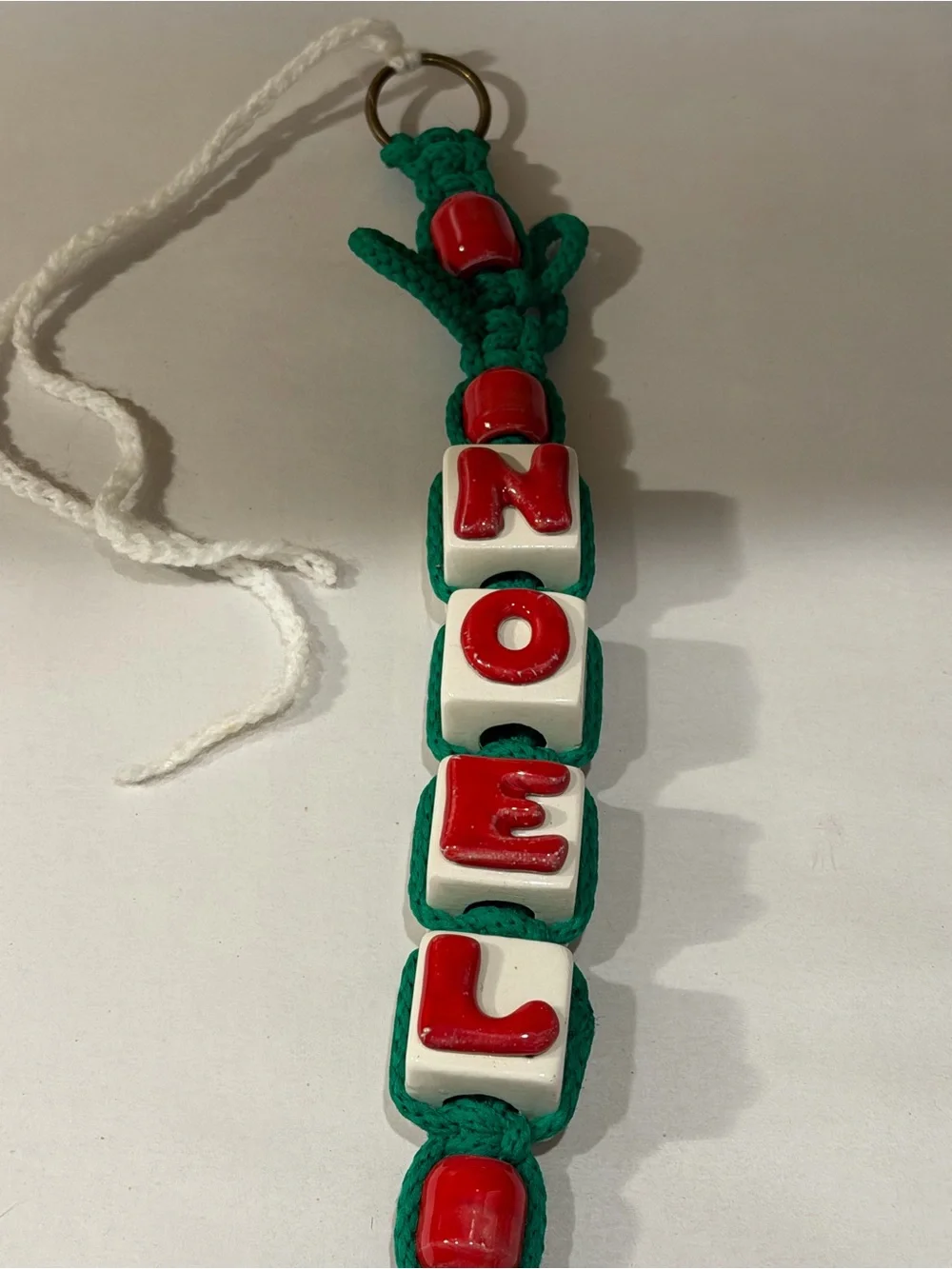 Vintage Macrame Crochet Noel Blocks Christmas Wall Decor ceramic